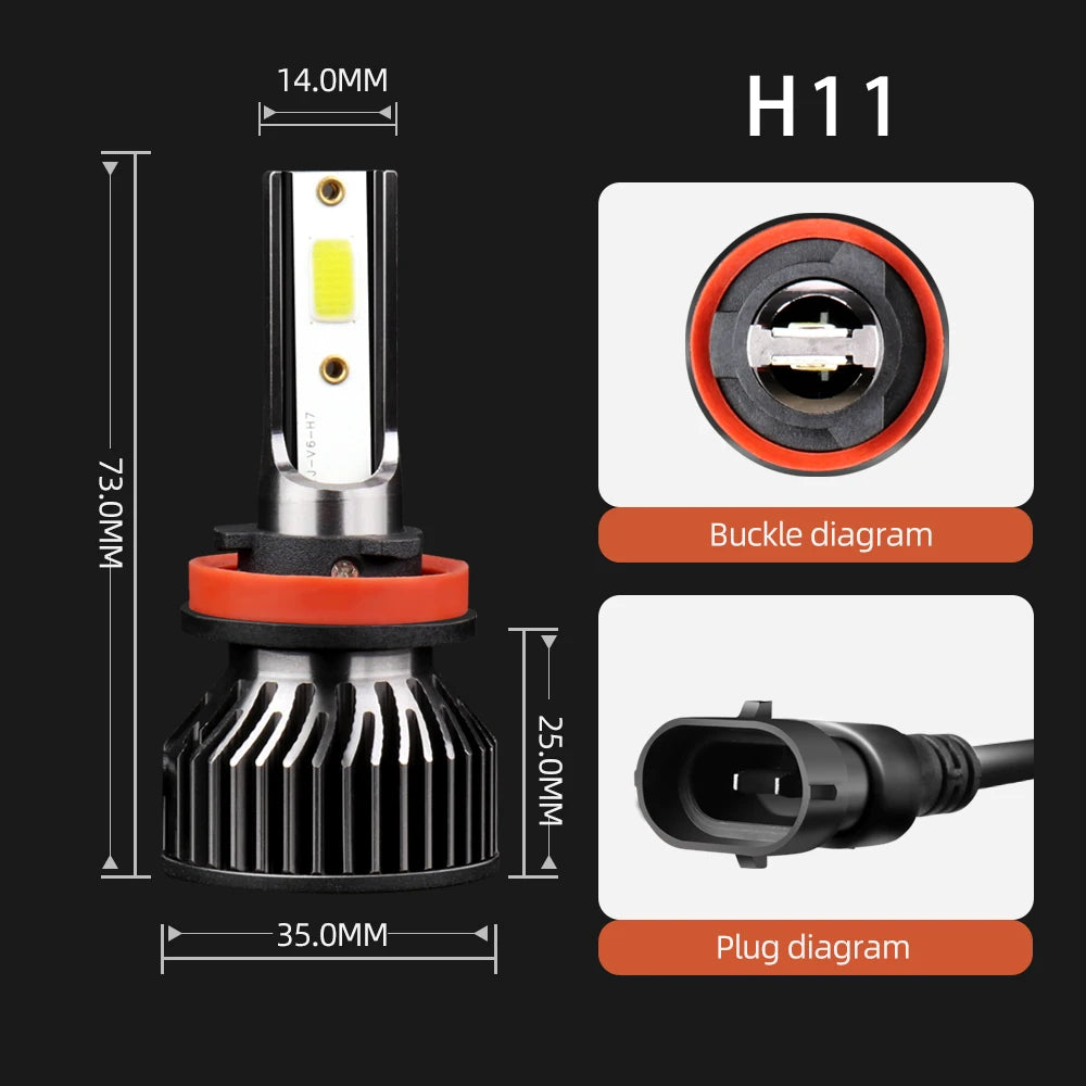 6x LED Headlight High Low Beam Fog Light Bulb Combo Conversion Kit H11 H9 H8 For Nissan Rogue 2014 2015 2016 2017 2018 2019 2020