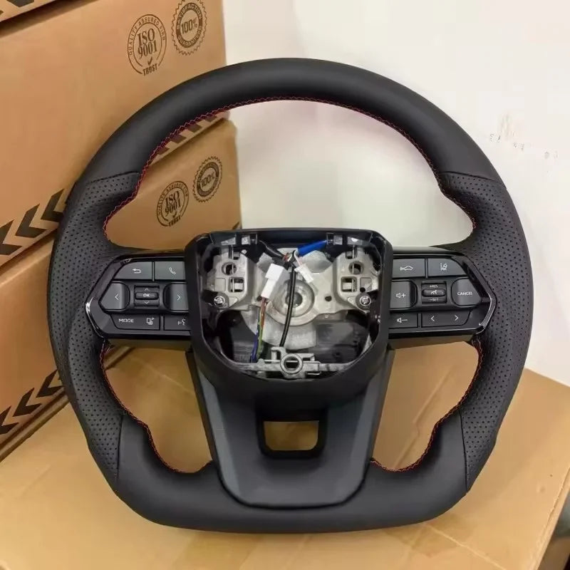 غطاء عجلة قيادة سيارة من الجلد الطبيعي مخصص لسيارات تويوتا لاند كروزر LC200 LC300 برادو 120 150 200 LC79 LC70 LC76