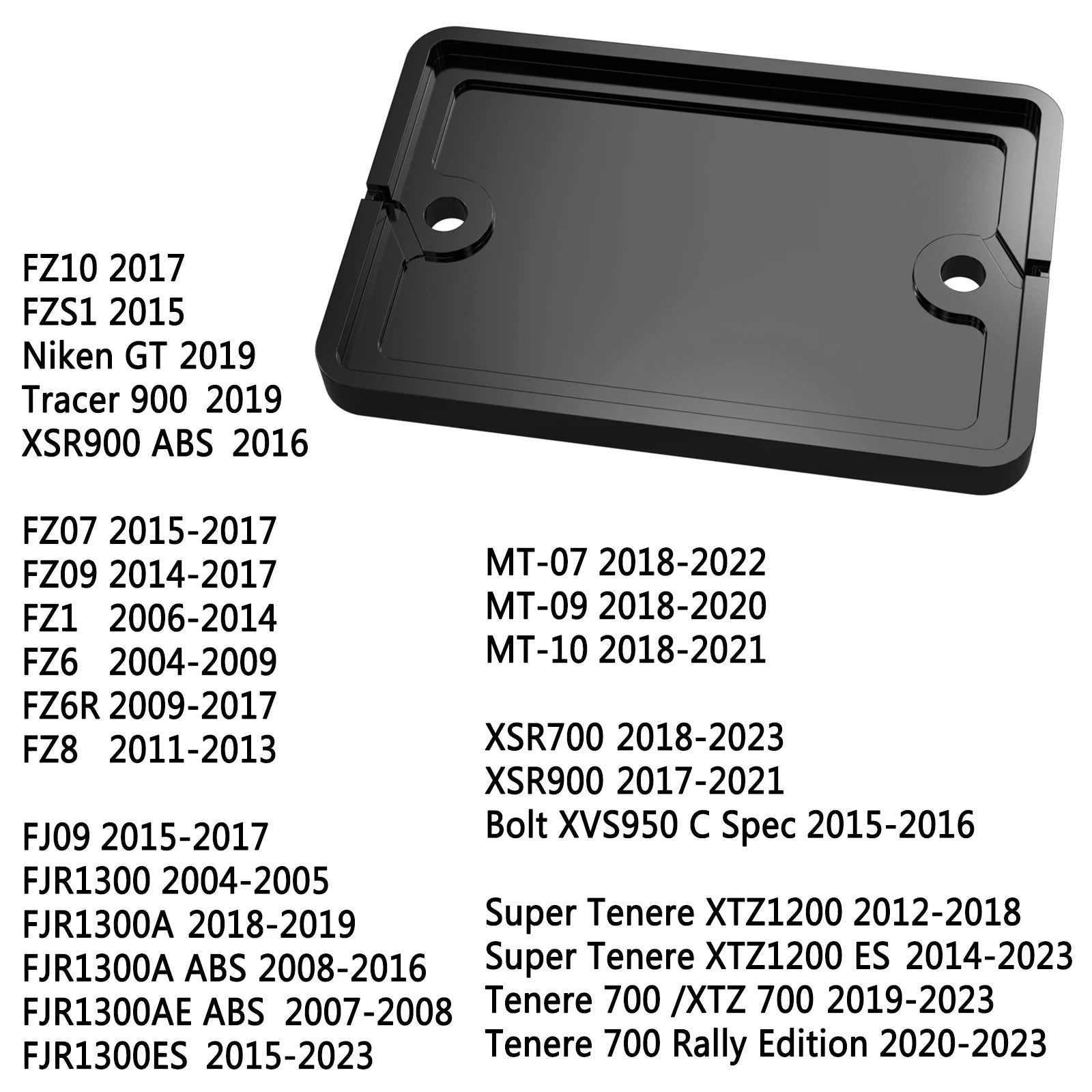 1x Brake Fluid Reservoir Lid Cover for Yamaha MT07 MT-07 2018-2022 Tenere 700/Rally Edition 19-24 Super Tenere XTZ1200 ES 14-23