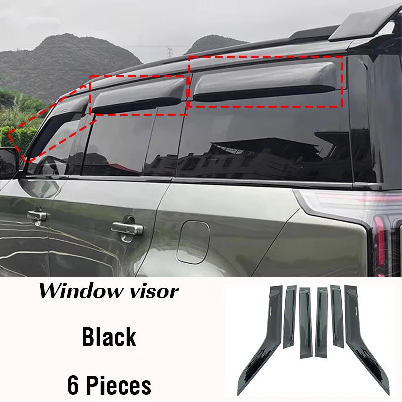 For ROX 01 Polar Stone (Jishi) 01 2023 2024 2025 2026 Car Window Visors Rain Shield trim light strip Exterior modification