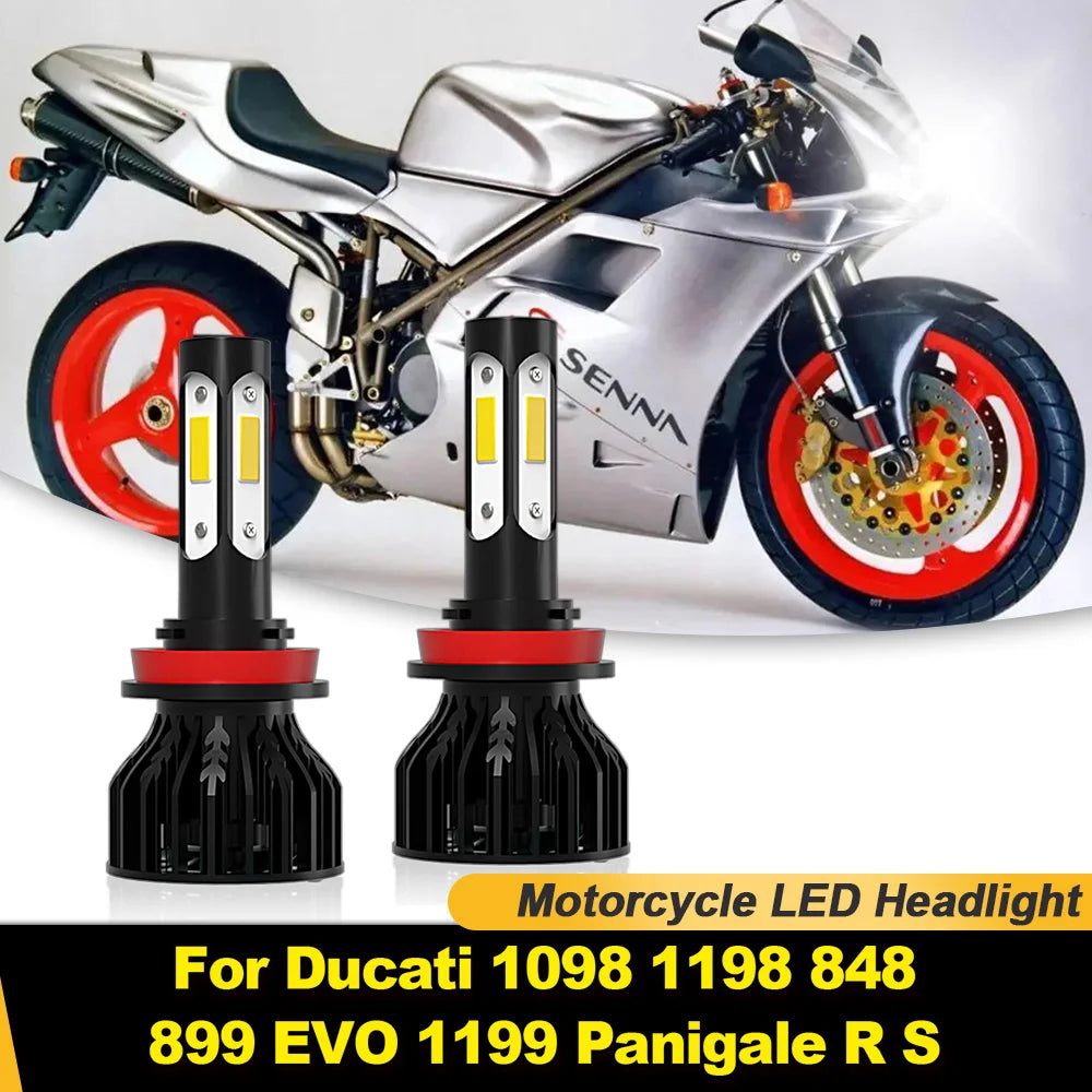 120W LED Headlight Bulbs 6000K White High Low Beam Motorcycle Lights 12V For Ducati 1098 1198 848 899 EVO 1199 Panigale R S