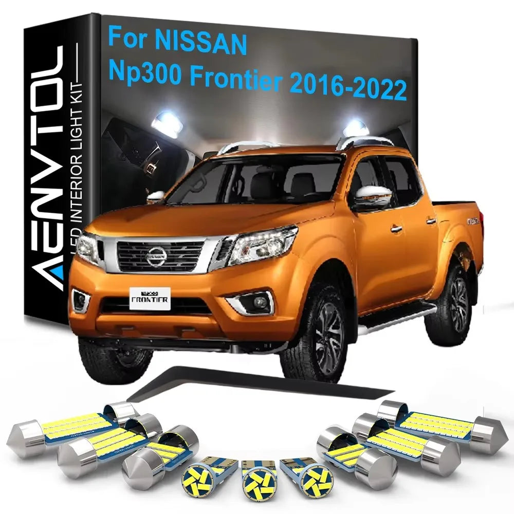 8 قطع مصابيح LED داخلية كانباص لنيسان نافارا NP300 فرونتير 2016 2017 2018 2019 2020 2021 2022 مصباح قراءة للسيارة للأبواب ولوحة الترخيص