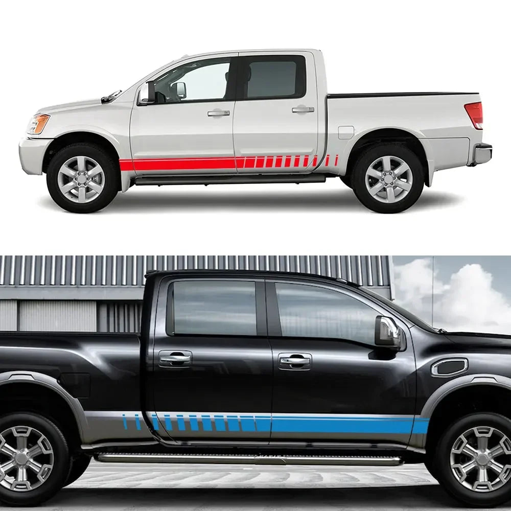 Car Door Side Sticker Pickup Stripe Style Decor Decal Auto Tuning Accessories For Nissan Titan Toyota Hilux Ford F150 Isuzu Dmax