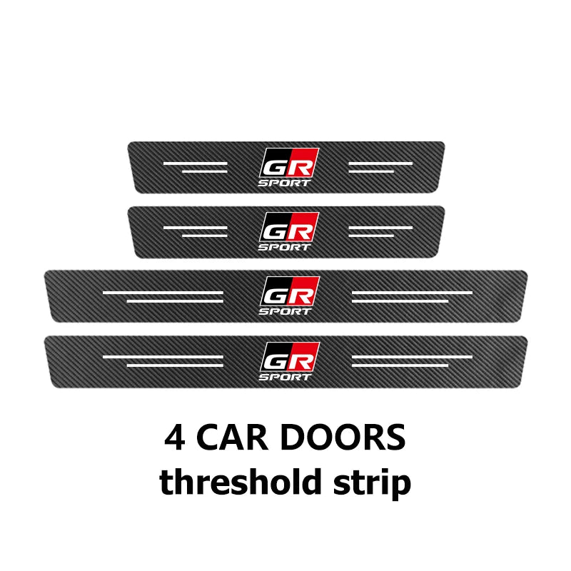 Car Carbon Fiber Door Sill Anti-Scratch Guard Sticker Accessories For Toyota chr Corolla Camry rav4 Yaris hilux prius avensis