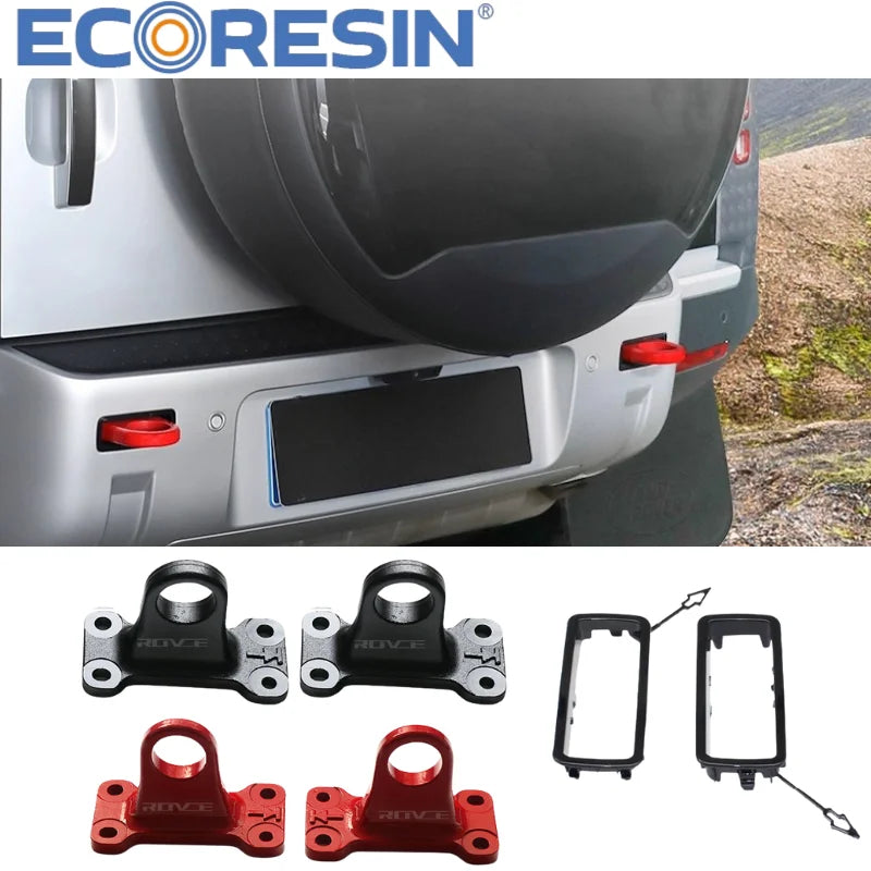 Rear Trailer Hook for Land Rover Defender 2020-2025 90/110/130 Heavy Duy Steel Alloy Tow Hook, Black/Red Options Towing Ring Par