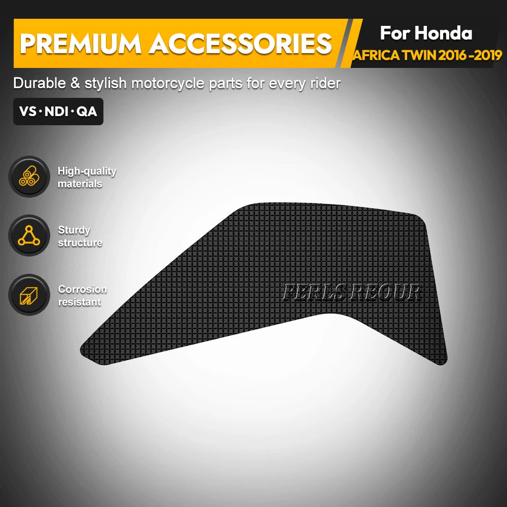 Fuel tank stickers for Honda AFRICA TWIN 2016-2019, black anti-slip fuel tank mats, motorcycle fuel tank protectors