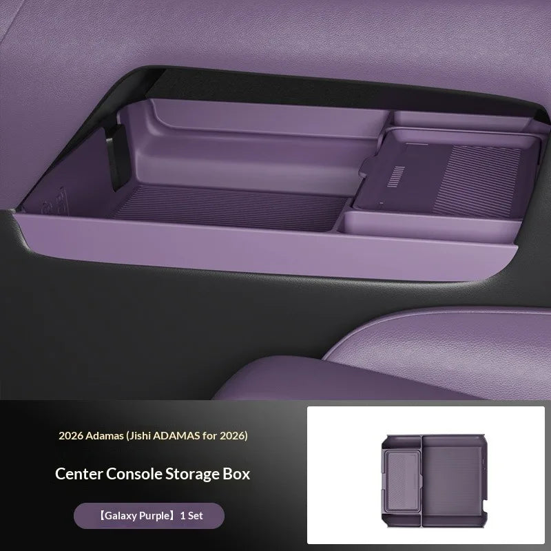 For 2026 ROX ADAMAS Under Console Storage Box Multifunctional Glasses Organizer Car Interior Modified Accessories