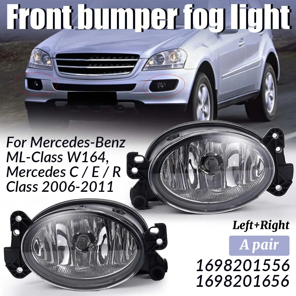  Fog Lamp Assembly Headlights Fog Lights Housing for Mercedes-Benz 2006-2011 ML-Class W164 compatible with Mercedes C E R