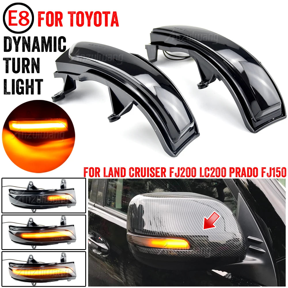 Side Rearview Mirror LED Turn Signal Light Repeater Lamp For Toyota Land Cruiser LC200 FJ200 Prado FJ150 2010-2020 2021