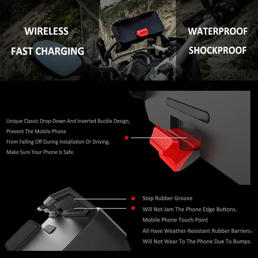 For BMW R1200GS R1250GS R 1250 GS F800GS F700GS S1000XR ADV New Motorcycle Wireless Charging GPS Phone Holder Navigation Bracket