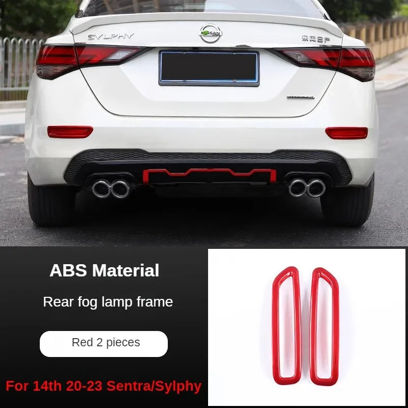 Car Styling Chrome ABS Plastic Front Rear Fog light Lamp Cover Trims Decoration For Nissan 14th 2020 2021 2022 23 Sentra Sylphy