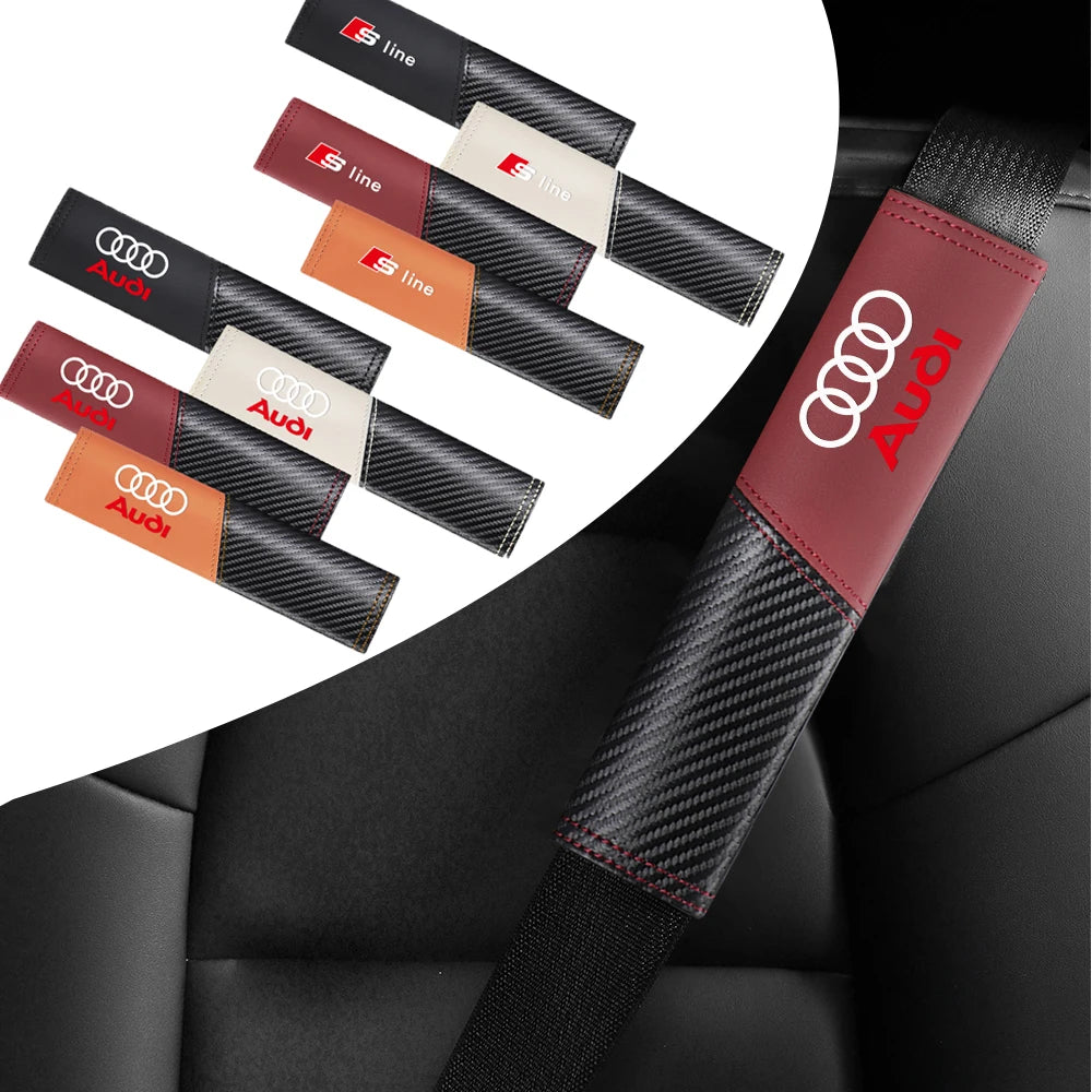 1Pcs Car Seat Belt Shoulder Carbon fiber Protector Pads For Audi Sline TT Q1 Q2 Q3 Q4 Q5 Q6 Q7 A1 A2 A3 A4 A4L A5 A6 A7 A8 A8L
