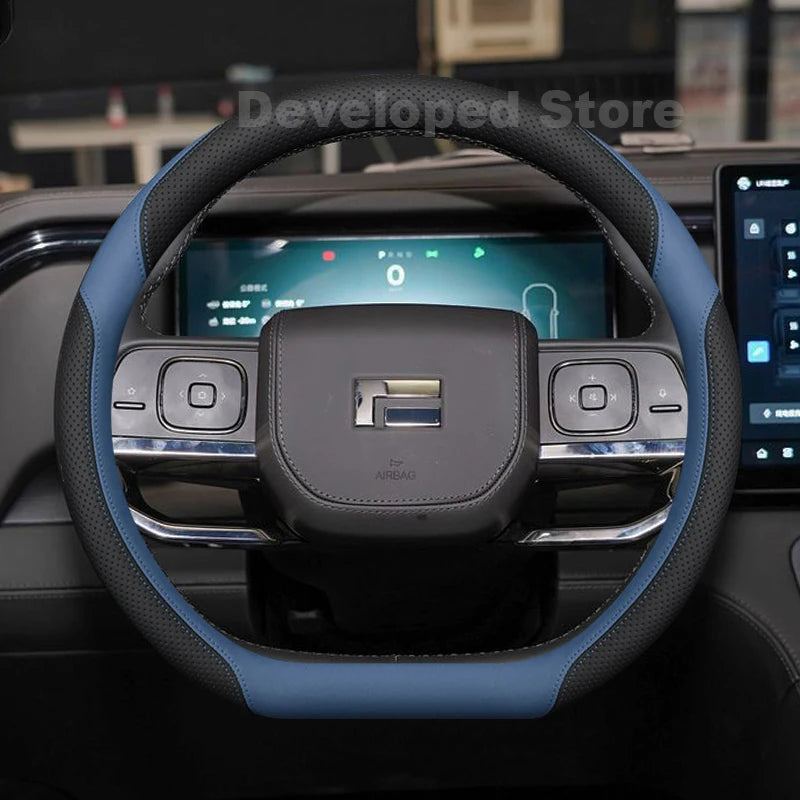 Car Steering Wheel Cover For BAIC JISHI polestone 01 Rox 01 2025 2026 Leather D-type Auto Steering Wheel Cover Accessories