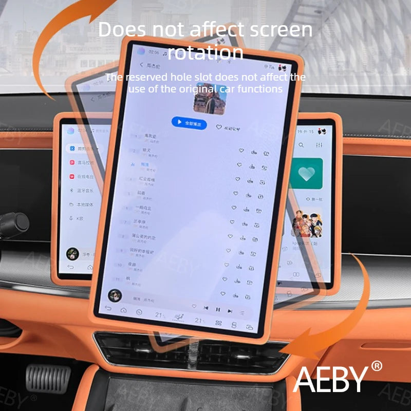 For BYD Sealion 7 2024 Dashboard Screen Bezel Cover,Silicone Shockproof Case,Interior Car Accessories,Original Silicone Bezel