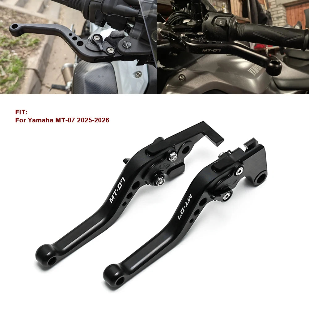2024 MT-07 Short Brake Clutch Levers For Yamaha FZ-07 MT07 2014-2023 Motorcycle Accessories Adjustable Front Control Handles