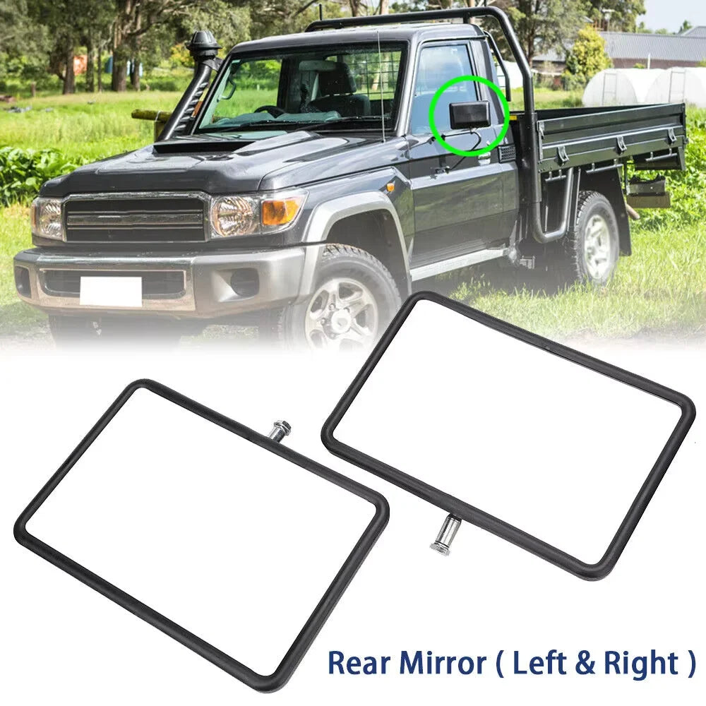New Pair Door Mirror Heads Fits For Toyota Landcruiser 70 75 78 Hilux Ute Black