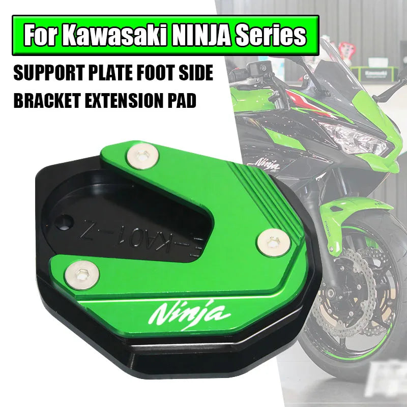 2024 For Kawasaki NINJA NINJA650 Ninja1000sx Ninja 650 1000sx CNC Motorcycle Kickstand Pad Foot Side Stand Extension Pad