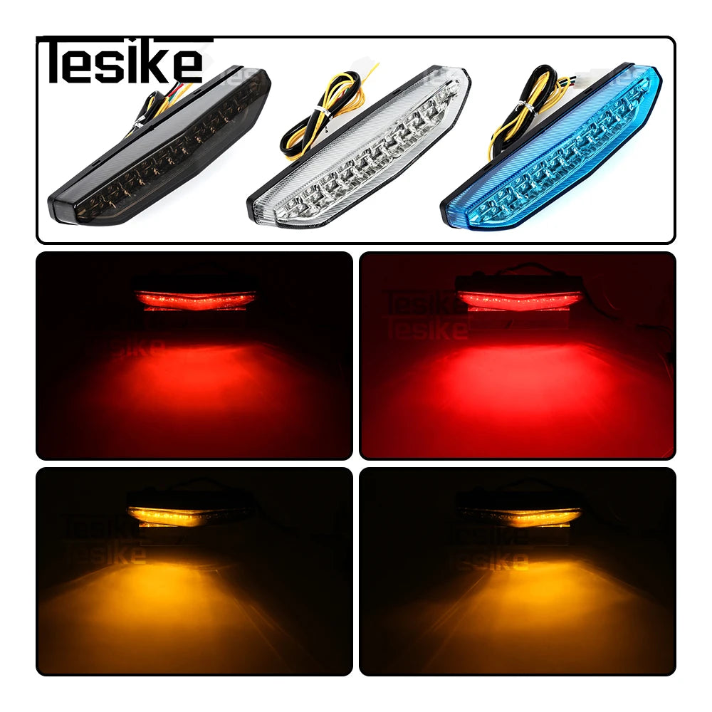For Kawasaki Ninja ZX-6R 2007 2008 ZG14 CONCOURS 2008-2018 ZRX1200 DAEG Rear Tail Light Brake Turn Signals Integrated LED Light