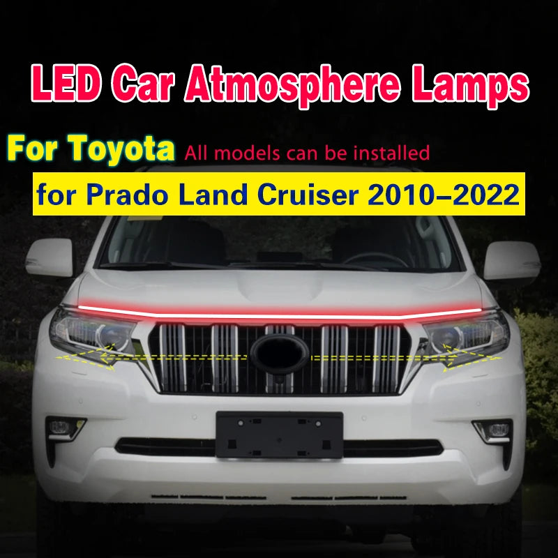 أضواء نهارية لسيارة تويوتا برادو FJ150 LC150 2010-2022 لاند كروزر، مصباح ضباب DRL بتشغيل فحص، غطاء مصباح قيادة LED