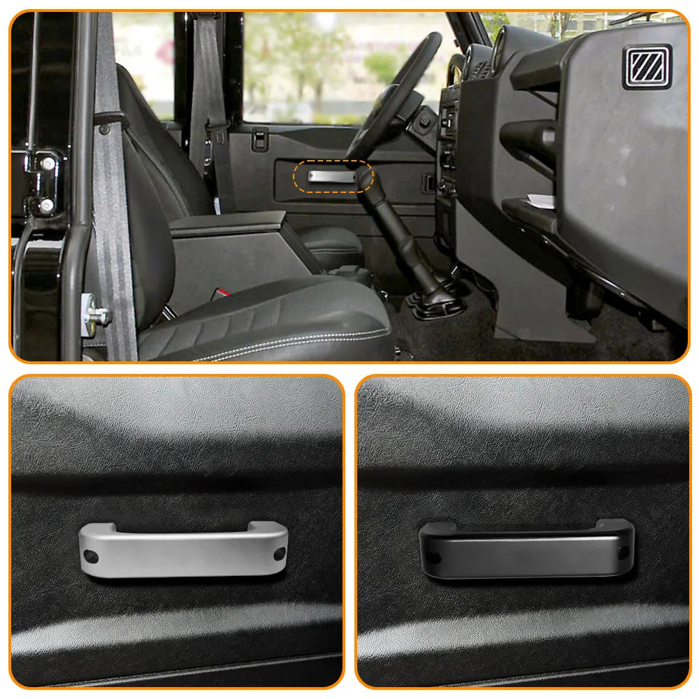 For Land Rover Defender 110 130 90 Car Interior Aluminum Alloy Black Door Handle Trim Accessories NEW