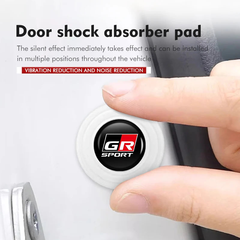 Car Logo Door Shock Absorbing Pad Sound Insulation Anti-collision Pad For Toyota Yaris Corolla Prius Auris CHR Land Cruiser RAV4