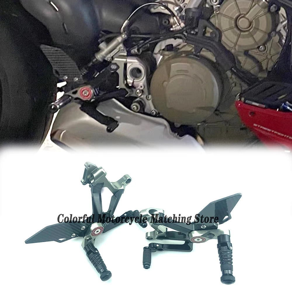 Motorcycle Adjustable Rearset Footrest Foot Pegs Pedal For DUCATI Panigale V4 V4S V4R 2018-2023