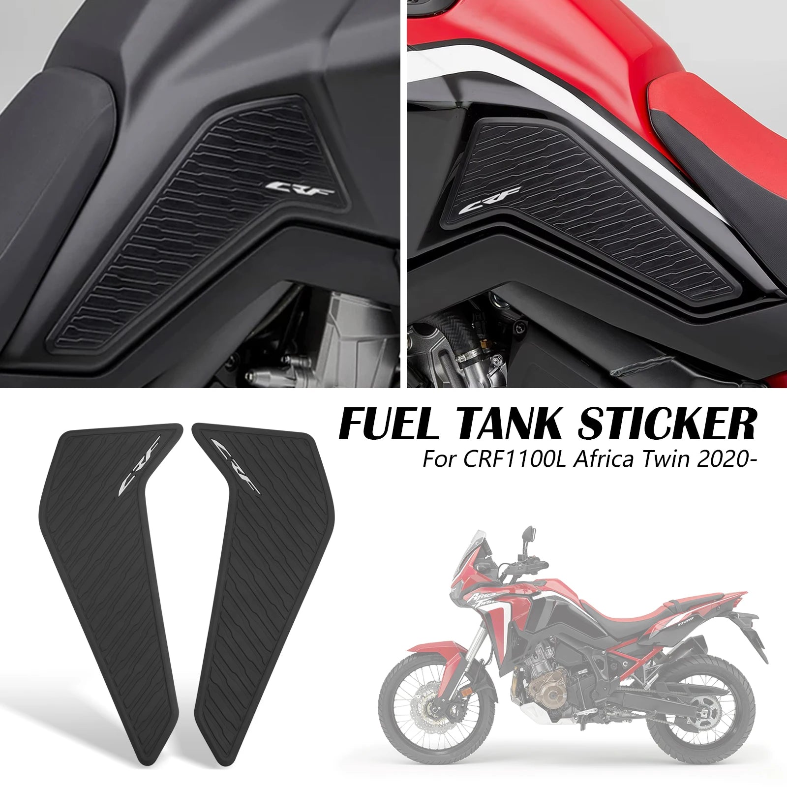 For Honda CRF1100L Africa Twin 2020 2021 2022 Motorcycle Rubber Fuel Tank Pad Stickers Non-slip Oil Tankpads Decal Protector