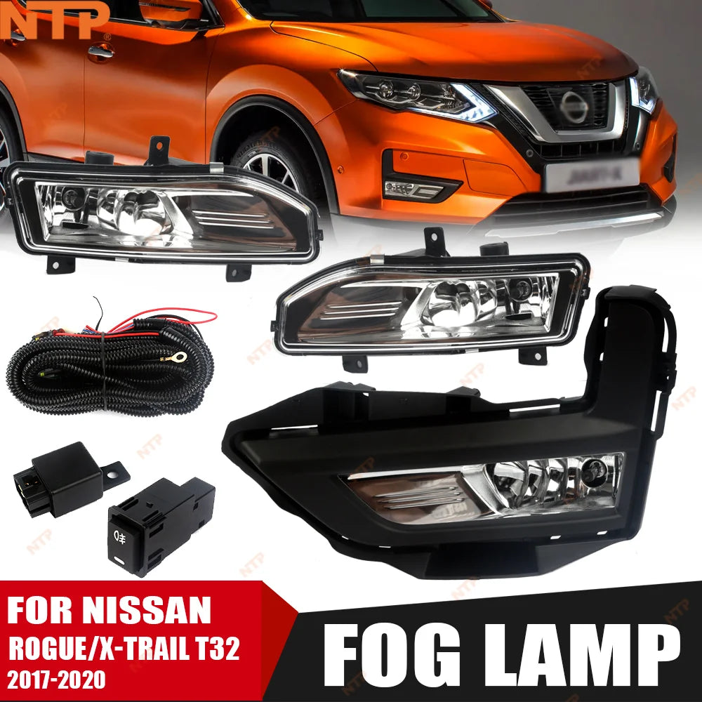 لطقم مصابيح الضباب LED لسيارة نيسان روج إكس-تريل 2017 2018 2019 2020، متوافق مع إصدارات الموديلات، إكسسوارات إضاءة سيارات