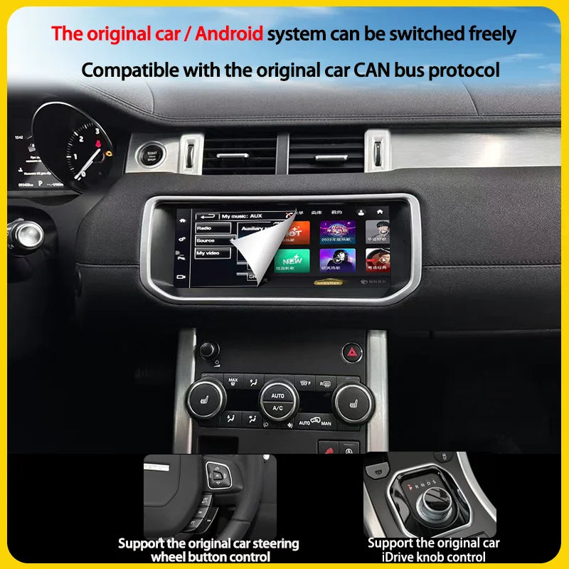 10,25" Odtwarzacz multimedialny Android 13 GPS Radio Bezprzewodowy Carplay i Auto Menu OEM Oryginalne do Range Rover Evoque Vela