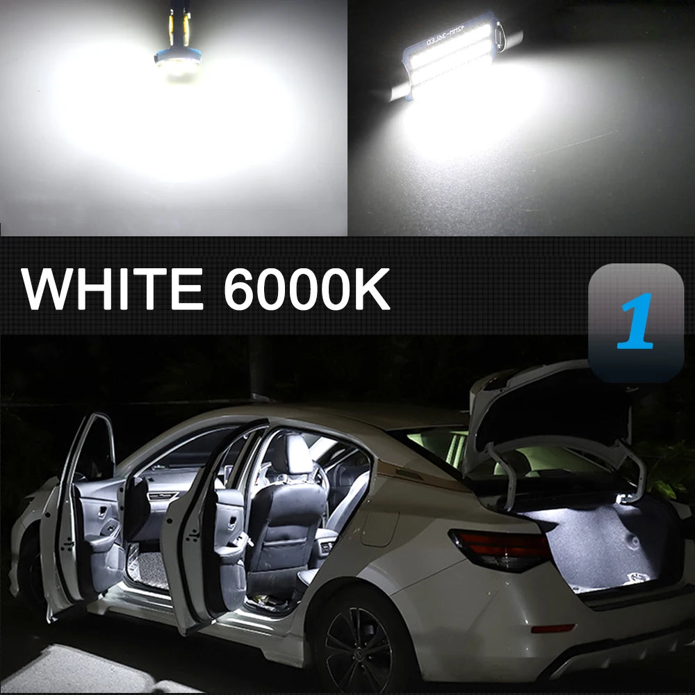 8pcs LED Interior Lights Canbus For Nissan Np300 Frontier 2016 2017 2018 2019 2020 2021 2022 Car Reading Door License Plate Lamp