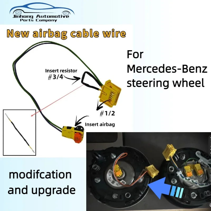 For Mercedes Benz Steering Wheel CableHigh quality Airbag Wiring Loom Harness Plug Connector