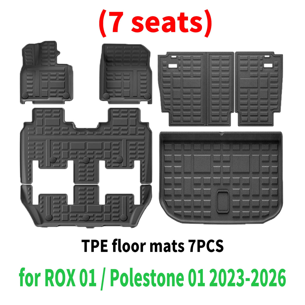 for ROX 01 / Polestone 01 2023 2024 2025 2026 Waterproof 3D TPE Car Mats, Perfect Fit, Odorless Accessories