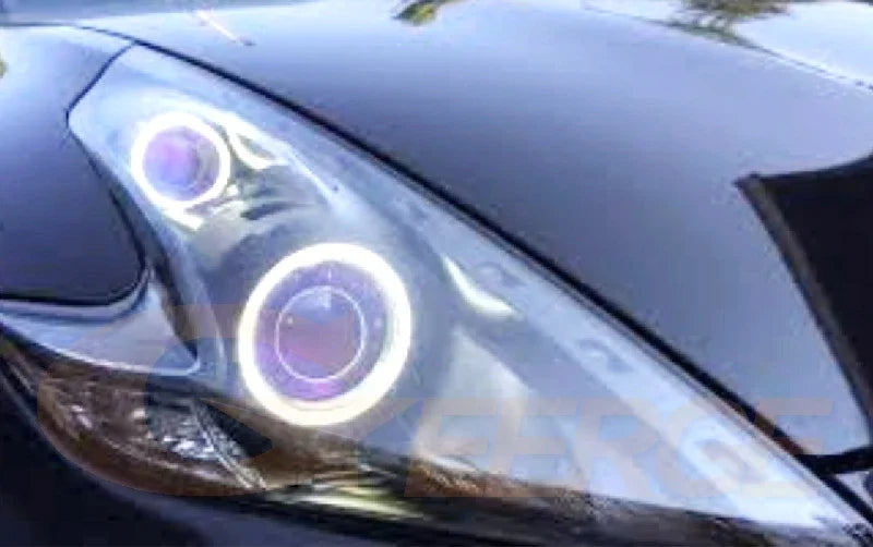 طقم حلقات هالو على شكل عيون ملائكة، مصابيح COB LED فائقة السطوع ممتازة، لسيارة نيسان 370Z 370 Z Z34 فيرليدي 2009 - 2020 ضوء نهاري