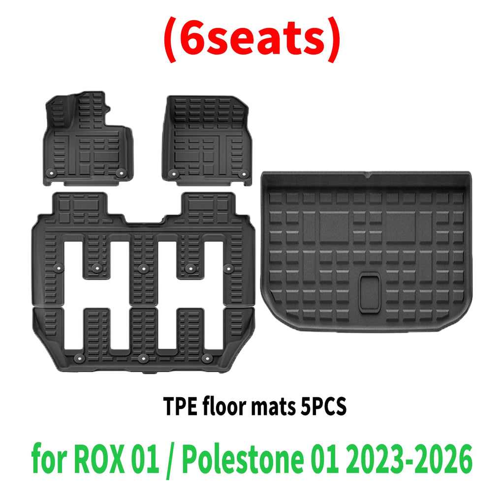 for ROX 01 / Polestone 01 2023 2024 2025 2026 Waterproof 3D TPE Car Mats, Perfect Fit, Odorless Accessories
