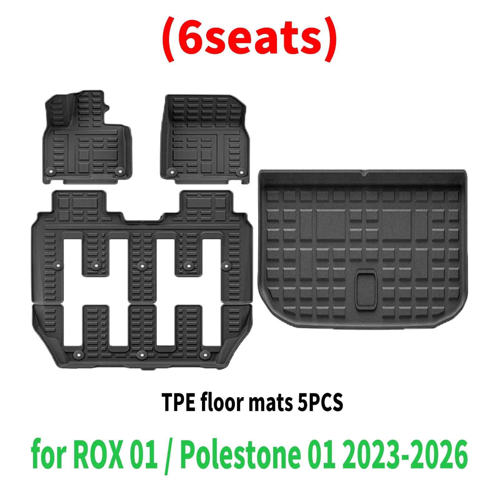 for ROX 01 / Polestone 01 2023 2024 2025 2026 Waterproof 3D TPE Car Mats, Perfect Fit, Odorless Accessories