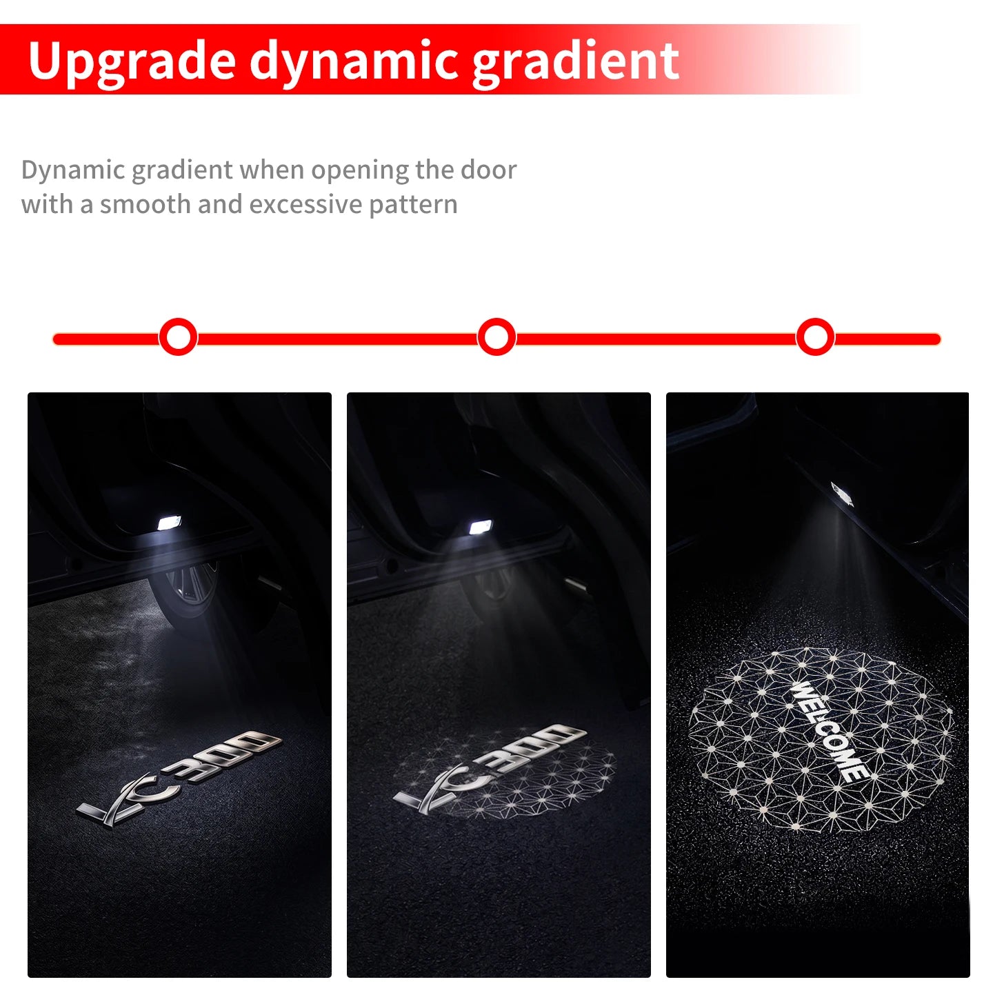 For 2022-2026 Toyota Land Cruiser 300 Dual Color Door Welcome Light LED Courtesy Projector Welcome to LC300 Exterior Accessori