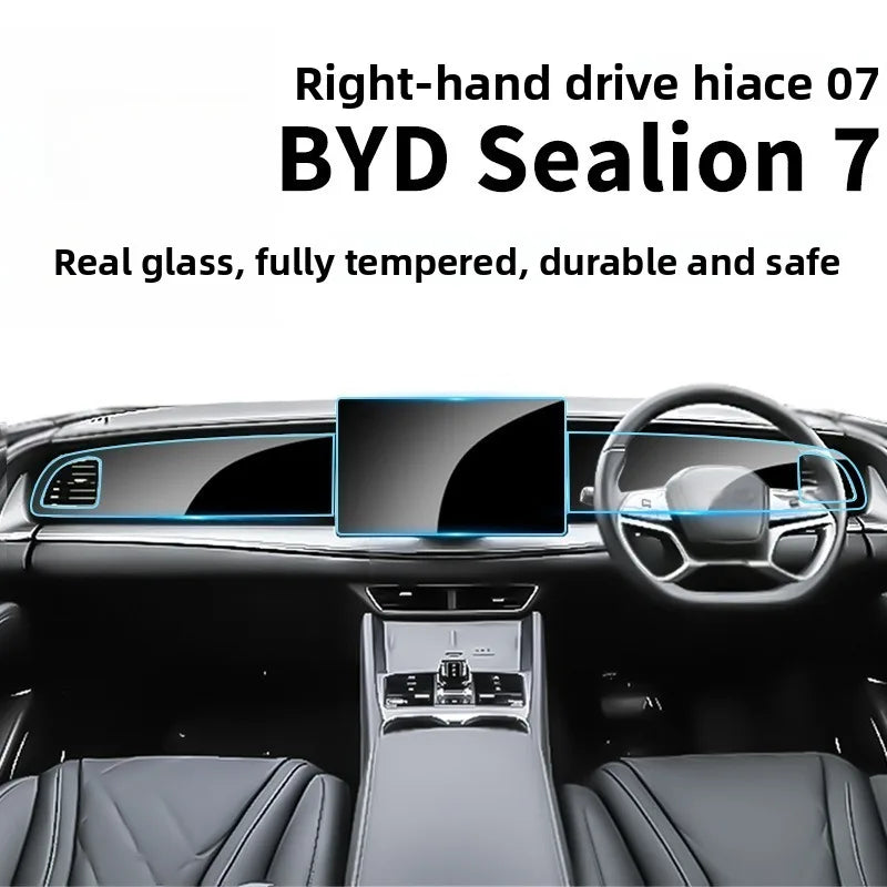 RHD for BYD Sealion 7 Ultra-Clear Anti-Glare Tempered Glass Screen Protector Car Navigation Touch Screen Protective Film
