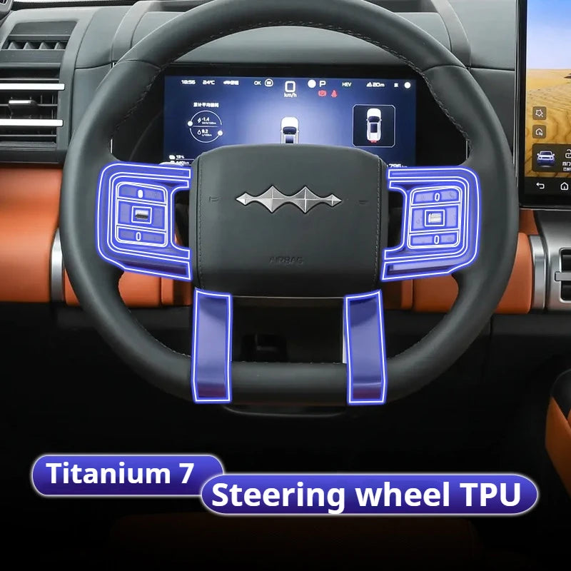 For BYD Formula Leopard 5 8 Car Interior Protection Film TPU Center Console Anti-Scratch Film Car Interior Stickers