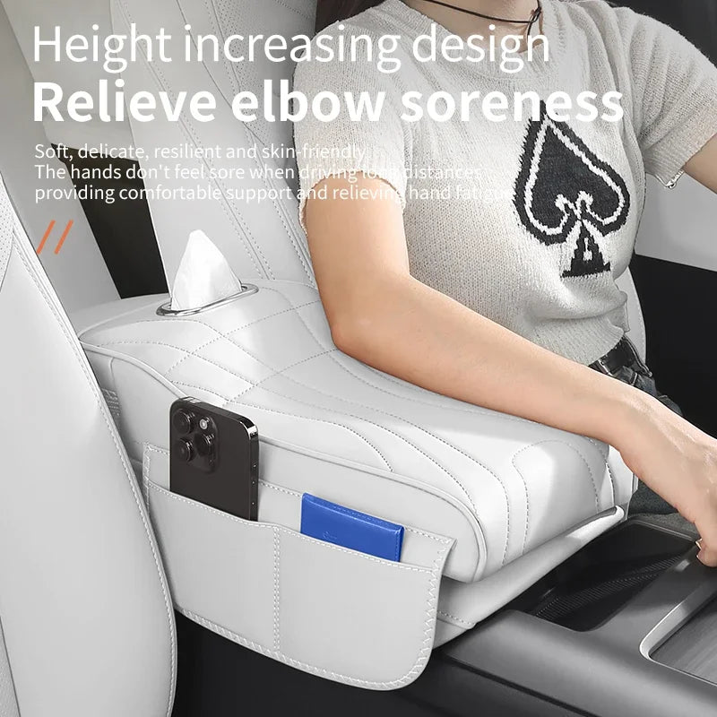 Center Thicken Armrest Box For Rox 01 Polestones 01 2023 2024 Protective Cover Height Pad Tissue Box Storage Car Armrest Pad