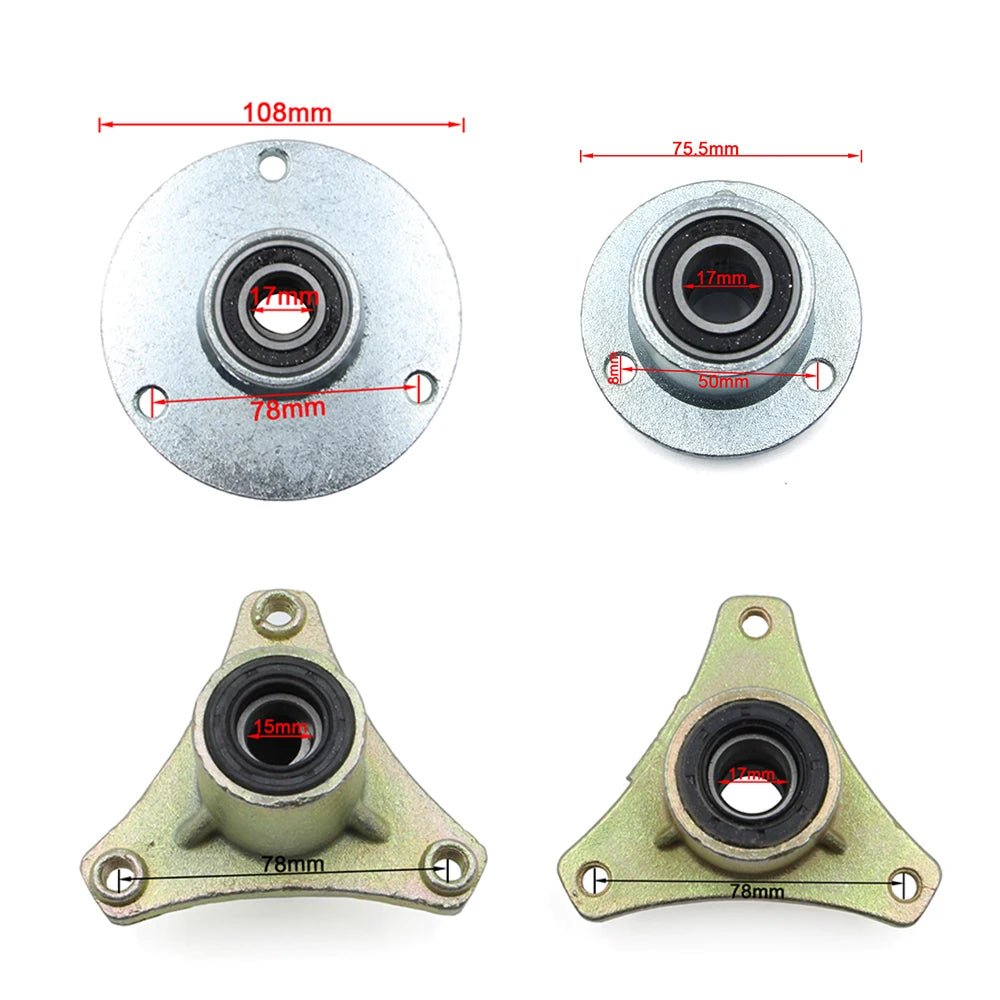 Front Wheel Knuckle Spindle 3 Stud Wheel Hub Kit For 5"/6" Tires DIY 110cc 168 200F Go Kart Buggy ATV UTV Quad Bike Parts
