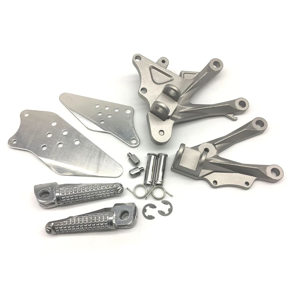Silver Front Rider Foot Pegs Footrest Bracket For Kawasaki Ninja ZX10R 2006-2010