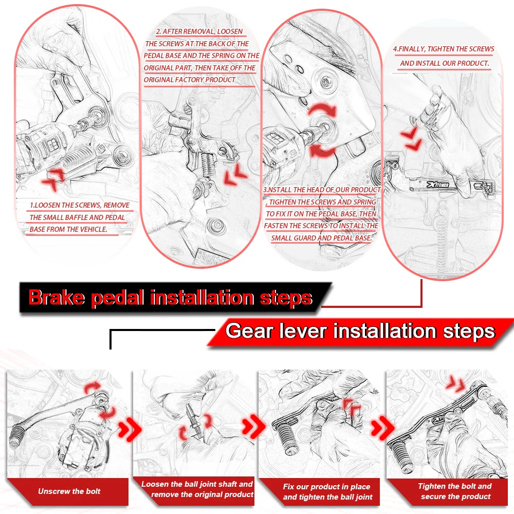 Motorcycle Gear Shifter Shift Lever Kick Start Lever Foot Brake Pedal MT-07 FZ-07 MT-07 Tracer Tracer 700/GT XSR 700 For YAMAHA