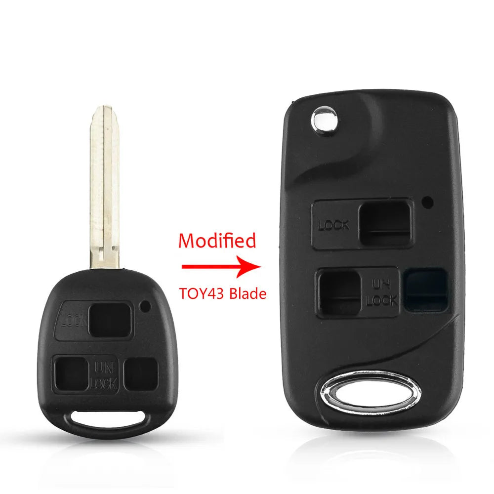 KEYYOU Modified Flip 2/3 Button Remote Key Shell Case For Toyota RAV4 Avalon Prado Tarago Camry Tarago For Lexus Es Rx Lx Gs Key