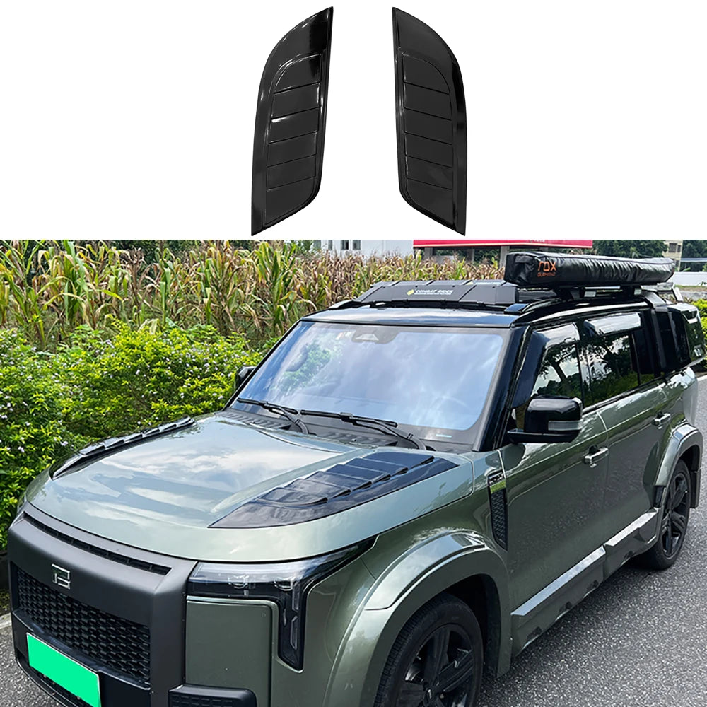 Car Non Destructive Installation Angel Wings Hood Cover Decoration Panel For BAIC Jishi Polestone 01 Rox 01 Black Warrior Parts