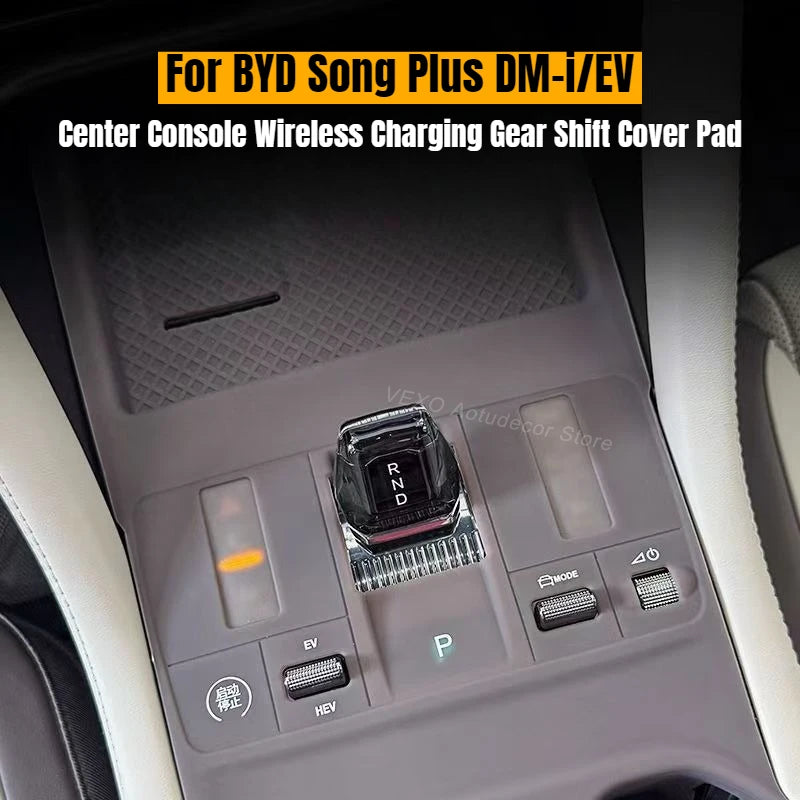 For BYD Song Plus DM-i EV 2021-2024 2025 Armrest Box Pad Silicone Center Console Wireless Charging Gear Shift Cover Accessories
