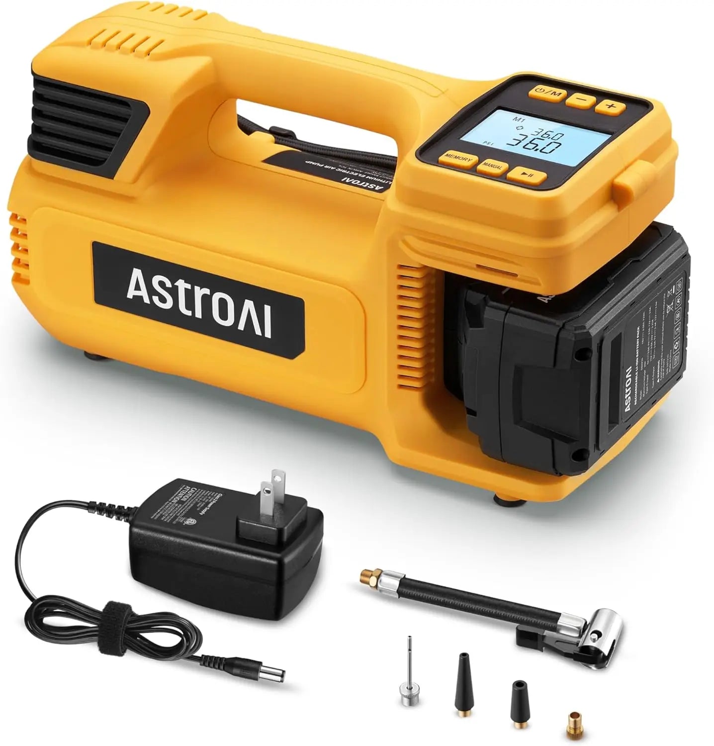 Cordless Tire Inflator Portable Air Compressor, 20V Heavy Duty Rechargeable Air Pump with 4000mAh Battery, 50L/Min Fast Inflation, 150PSI, 4 Memory Modes for Car, SUV, Truck Tires