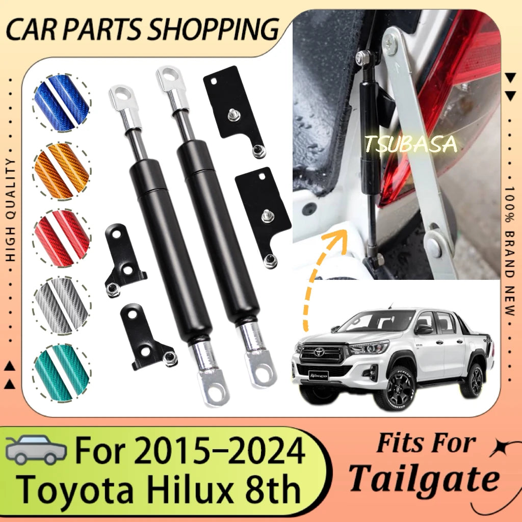 2PCS Tailgate Assist Shock Strut Kit for Toyota Hilux 8th 2015-2024 4x4 Pickup Truck Rear Door Slow Down Lift Support Damper Rod