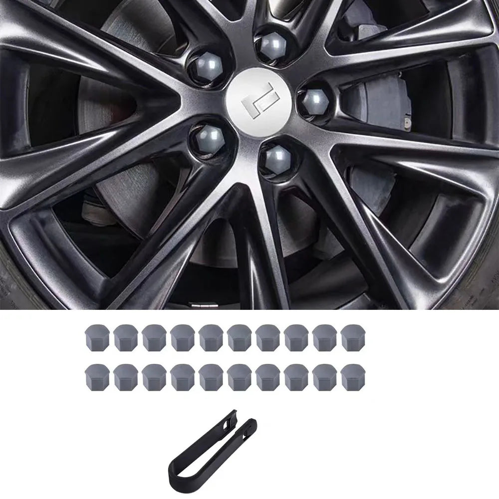 Wheel Hub Screw Cover Protective Cover Modified Decoration Blackened Screw Cap Fit For 2024 2025 BAIC JISHI Polestones 01 ROX 01