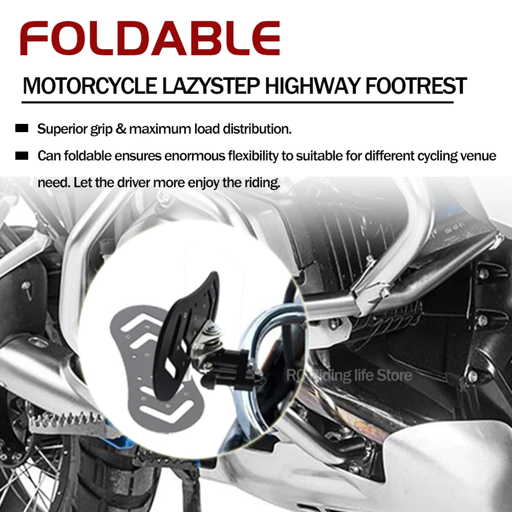 For GS1200 R1200GS LC Motorcycle Lazystep Highway Folding Footrest Footpeg Footboard For BMW R1250GS ADV Adventure R 1250 GS GSA