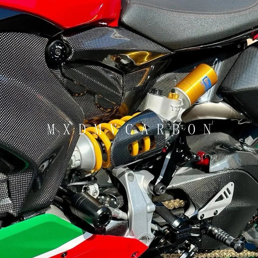 For Ducati Panigale V2 2024 2023 -2020 3K Dry Carbon Fiber Fender Frame Cover Fixed Wing Fuel Tank Side Panel Full Fairing Kits